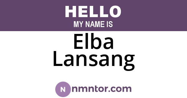Elba Lansang