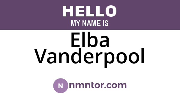 Elba Vanderpool