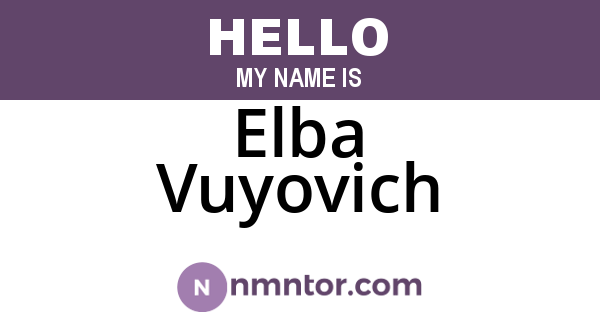 Elba Vuyovich