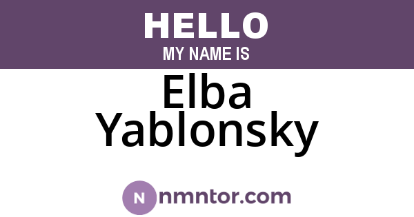 Elba Yablonsky