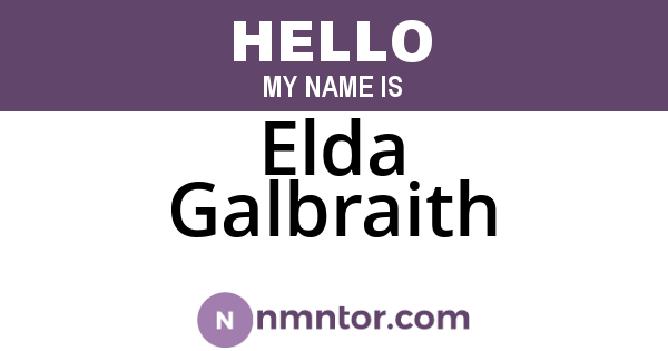 Elda Galbraith
