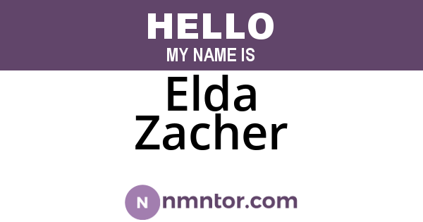 Elda Zacher