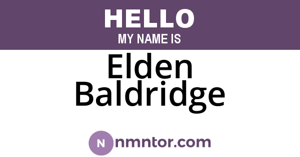 Elden Baldridge