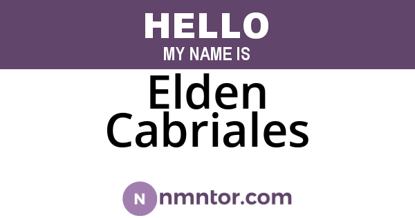 Elden Cabriales