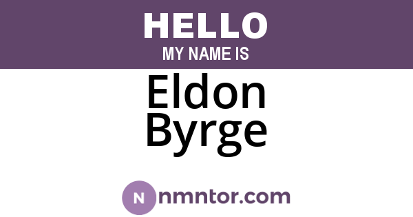 Eldon Byrge
