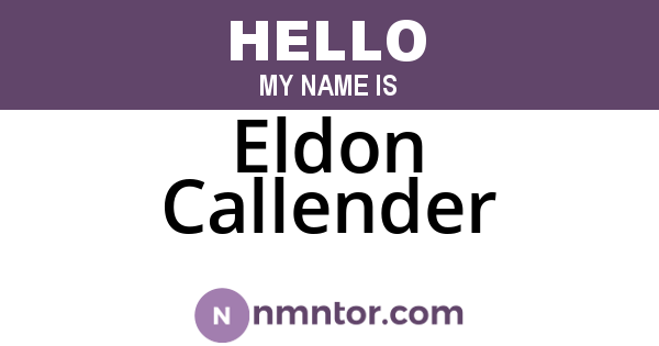 Eldon Callender