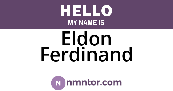 Eldon Ferdinand