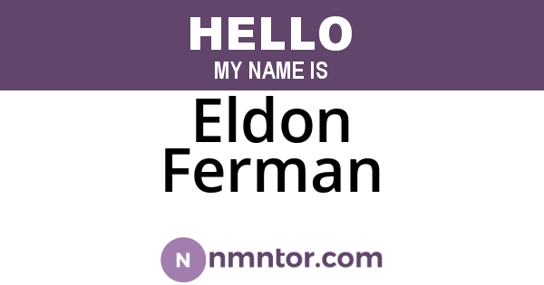Eldon Ferman