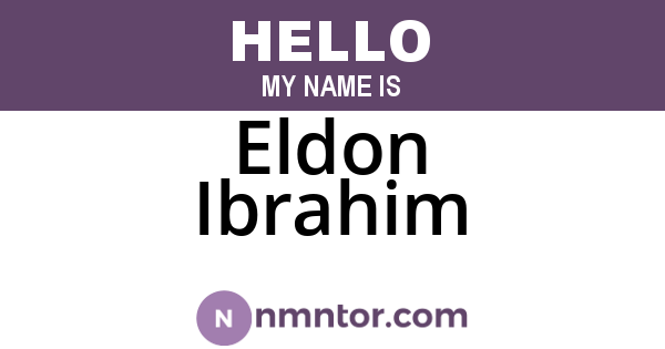 Eldon Ibrahim