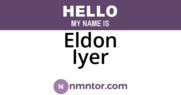 Eldon Iyer