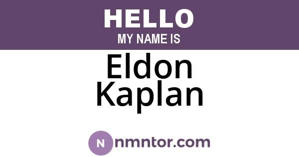 Eldon Kaplan