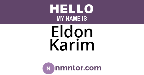 Eldon Karim