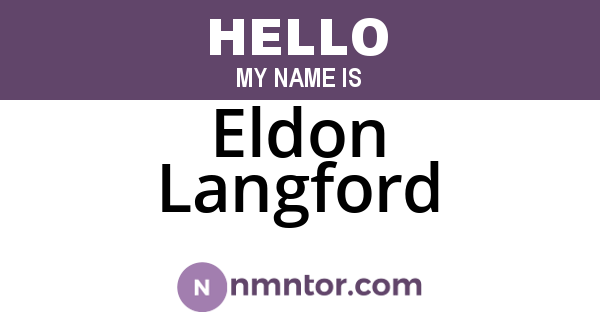 Eldon Langford