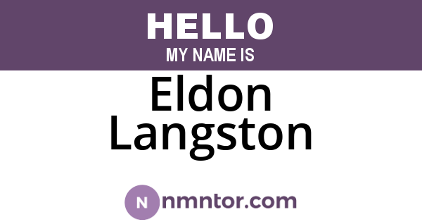 Eldon Langston