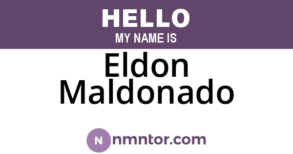 Eldon Maldonado