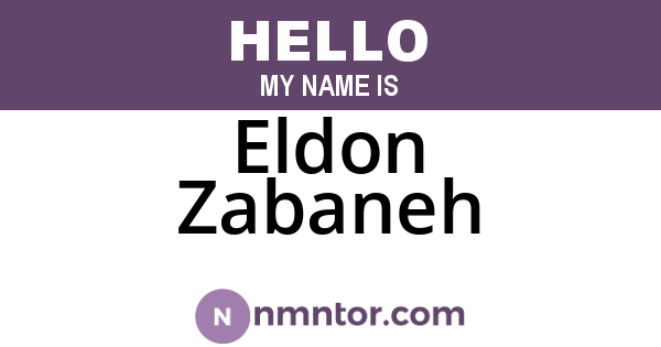 Eldon Zabaneh