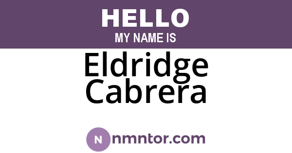 Eldridge Cabrera