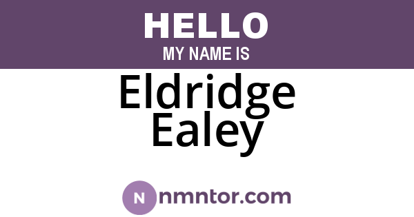 Eldridge Ealey