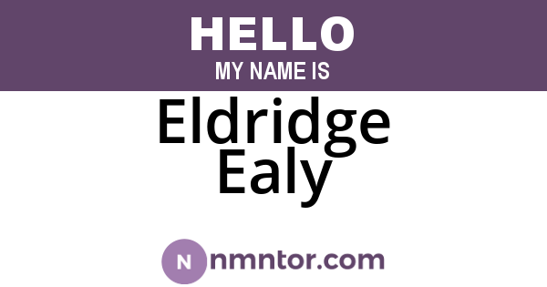 Eldridge Ealy
