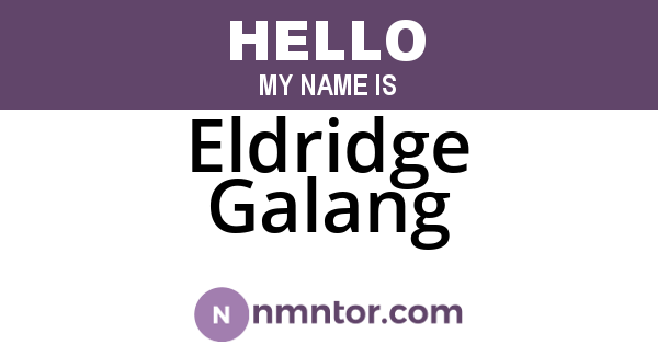 Eldridge Galang