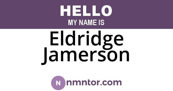 Eldridge Jamerson