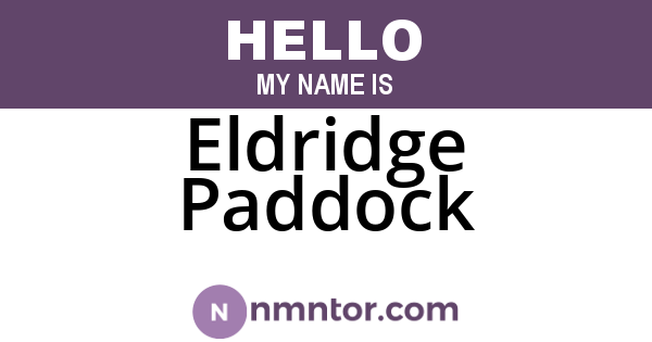 Eldridge Paddock