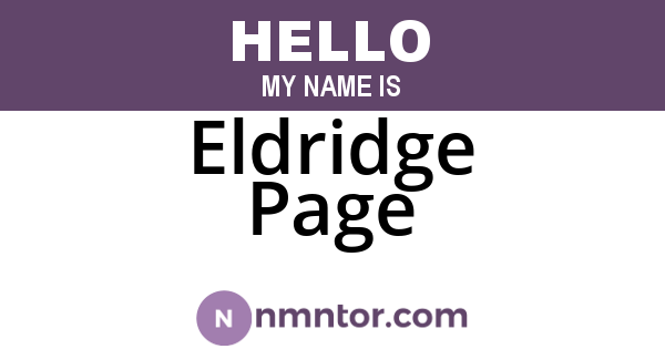 Eldridge Page