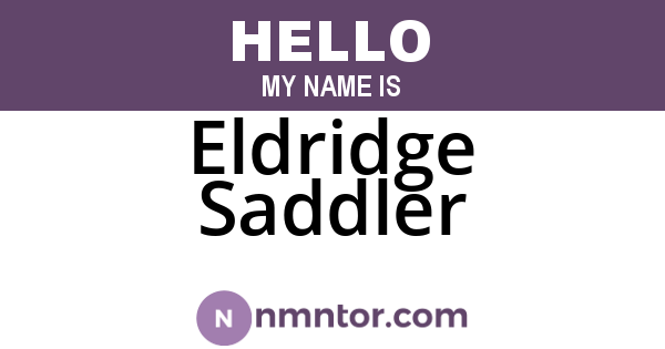 Eldridge Saddler
