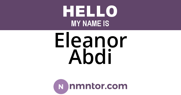 Eleanor Abdi