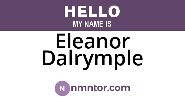Eleanor Dalrymple