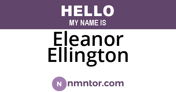 Eleanor Ellington