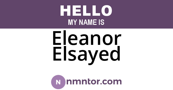 Eleanor Elsayed