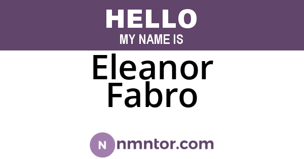 Eleanor Fabro