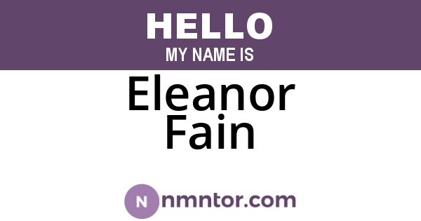 Eleanor Fain