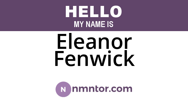 Eleanor Fenwick