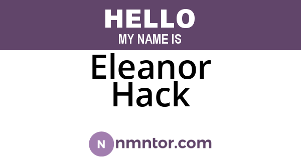 Eleanor Hack