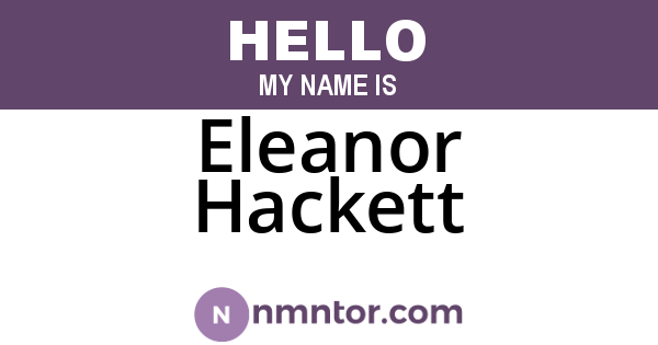 Eleanor Hackett