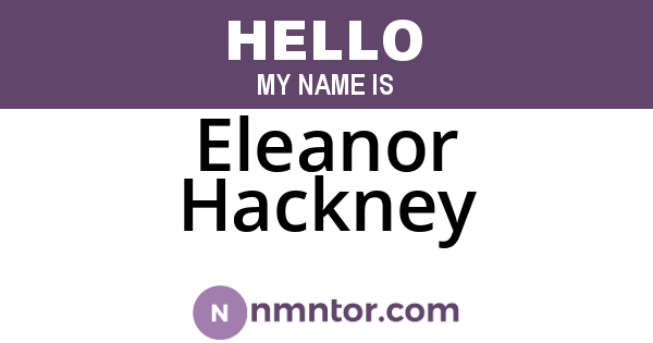 Eleanor Hackney