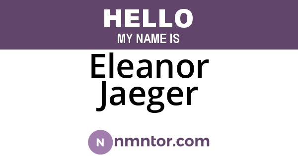 Eleanor Jaeger