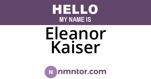 Eleanor Kaiser