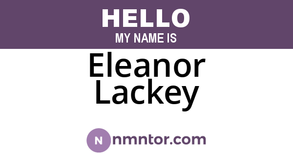 Eleanor Lackey