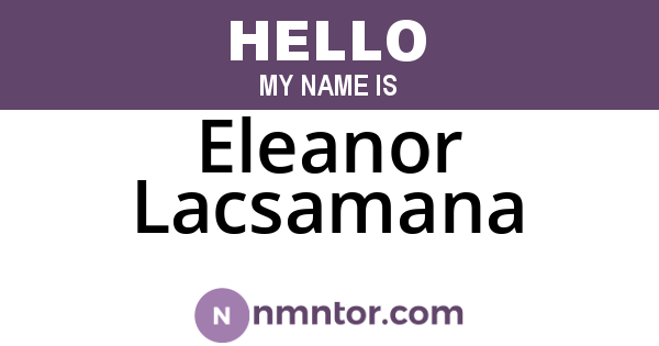 Eleanor Lacsamana