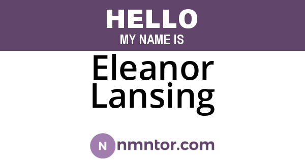 Eleanor Lansing