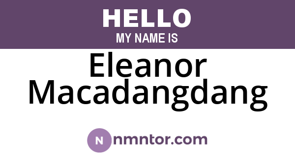 Eleanor Macadangdang