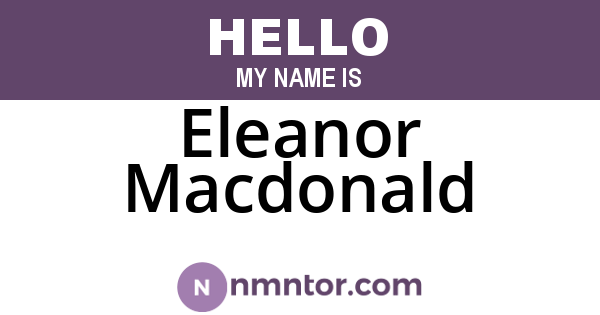 Eleanor Macdonald