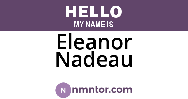 Eleanor Nadeau