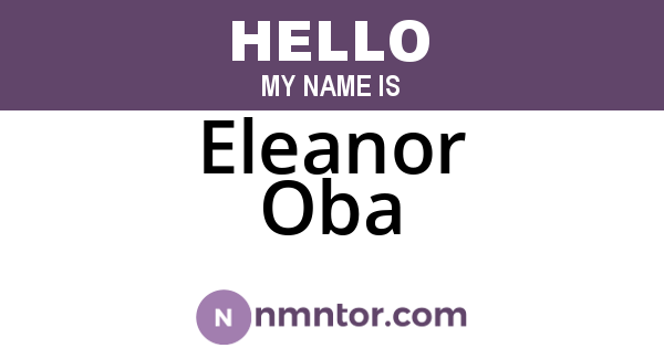 Eleanor Oba