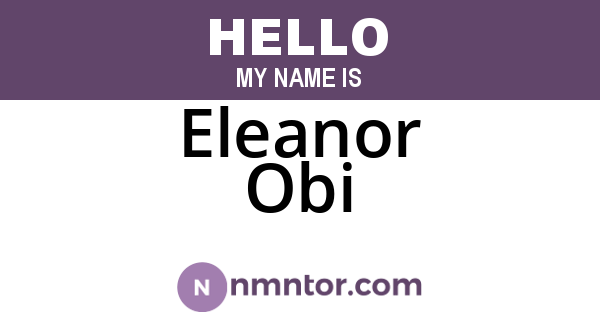 Eleanor Obi