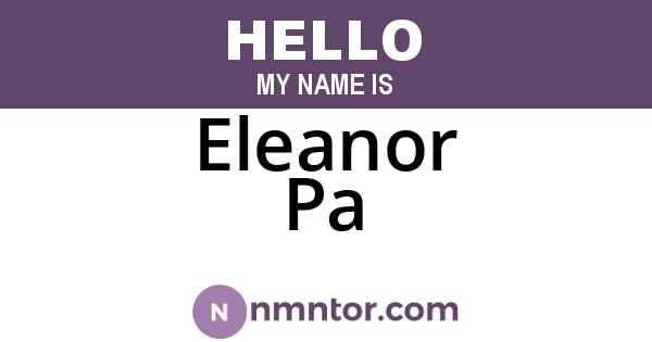 Eleanor Pa
