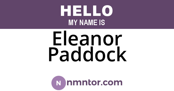 Eleanor Paddock